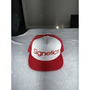 Vintage Signetics PHILIPS Electronics Adjustable SNAPBACK HAT TRUCKER CAP Rare